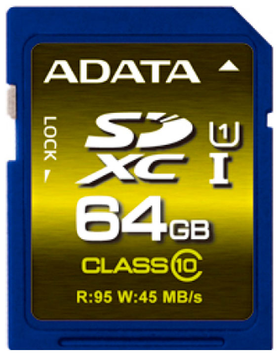 Изображение товара Карта памяти Adata SDXC 64 Гб Class 10 UHS-I Быстрая