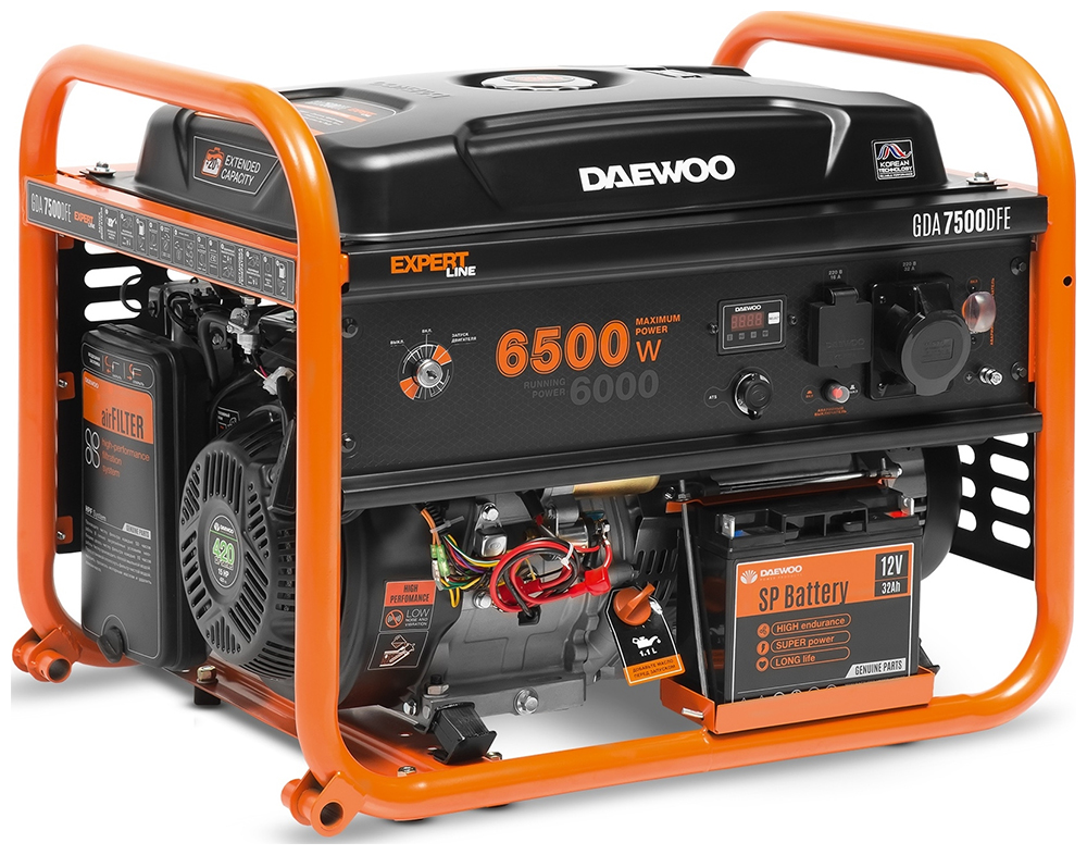 Электрический генератор и электростанция Daewoo Power Products GDA 7500 DFE