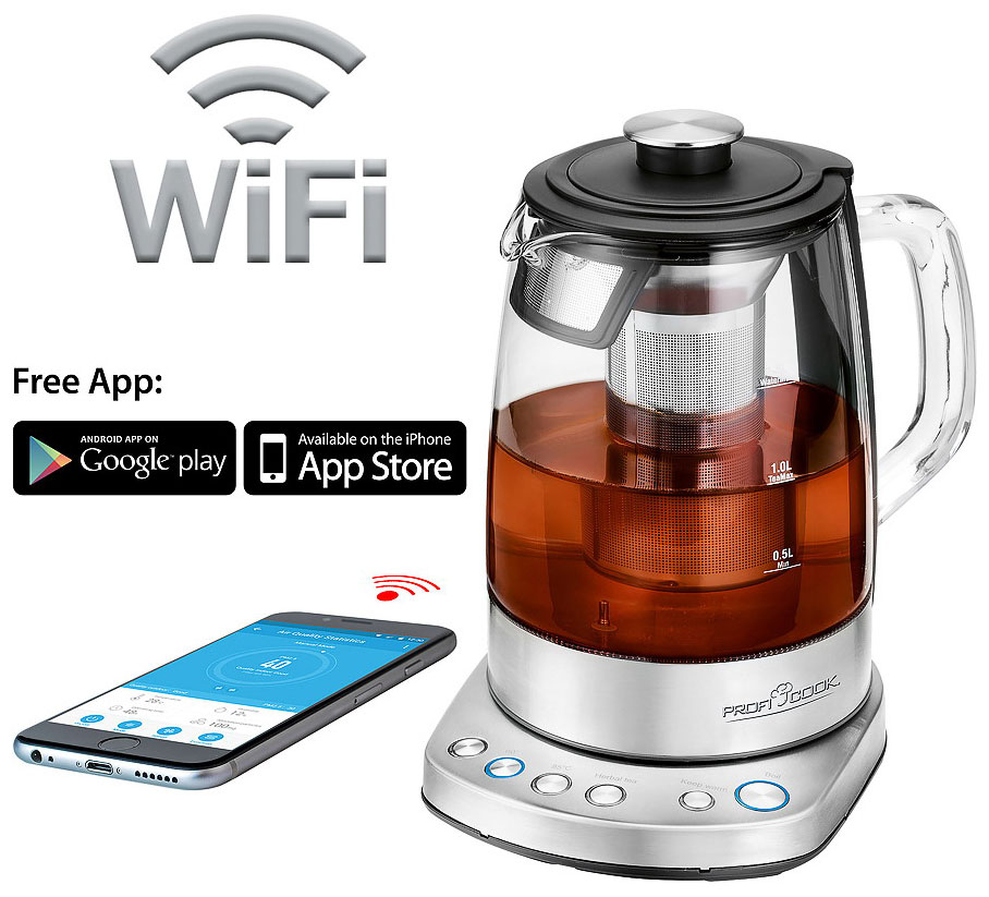 

Чайник электрический Profi Cook PC-WKS 1167 G, Прозрачный/нержавеющая сталь