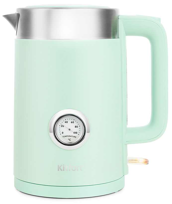 Чайник электрический Kitfort KT-659-2, зелёный цена и фото