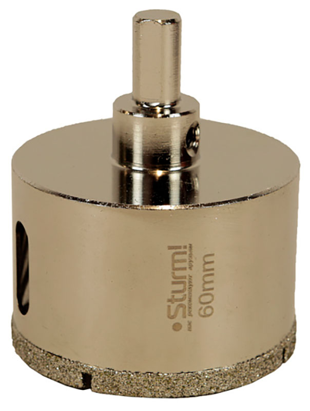 

Коронка алмазная по керамограниту Sturm! 60 х 70 мм, 3-х гранный хвостовик с центрирующим cверлом (1055-10-6070)