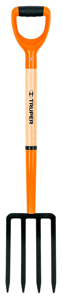 Изображение товара Садовые вилы Truper BJ-4P 4 зуба длиной 98 см прочные стальные черенок из ясеня