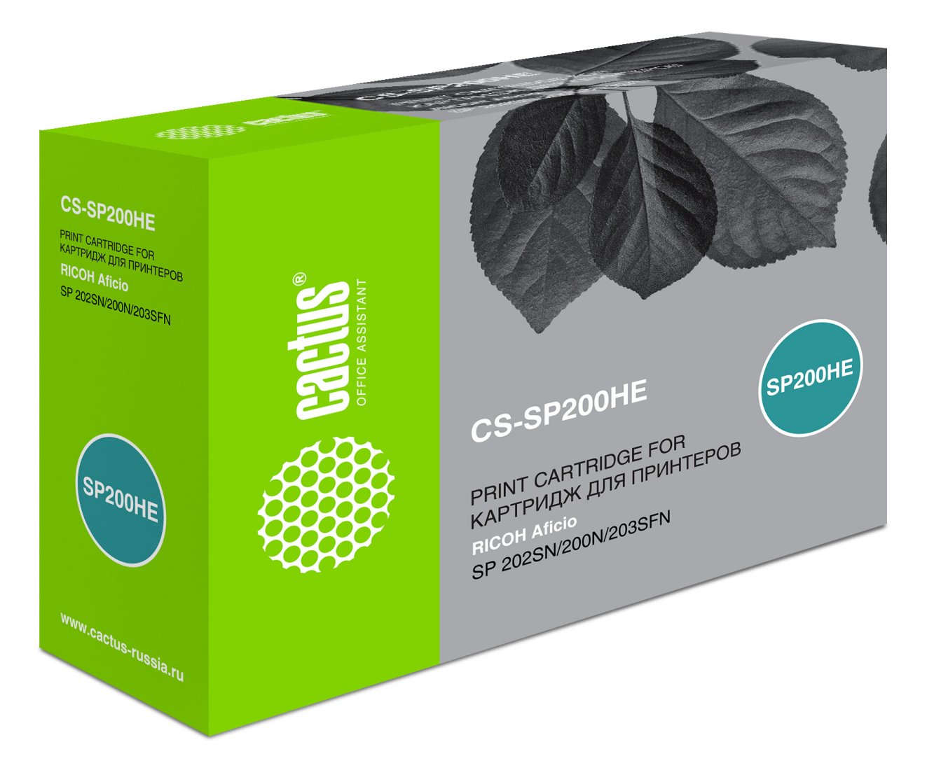 Изображение товара Лазерный картридж Cactus CS-SP200HE черный для Ricoh, ресурс 2600 страниц