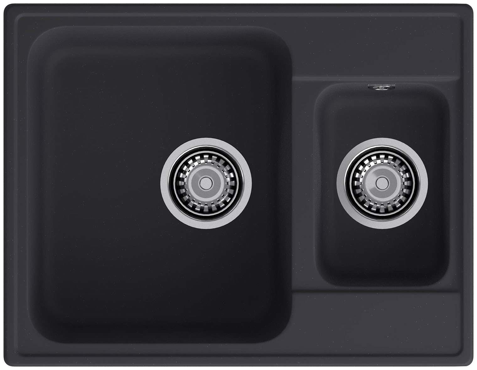 Изображение товара Кухонная мойка GranFest GF-Z09 кварц черная врезная с дополнительной чашей