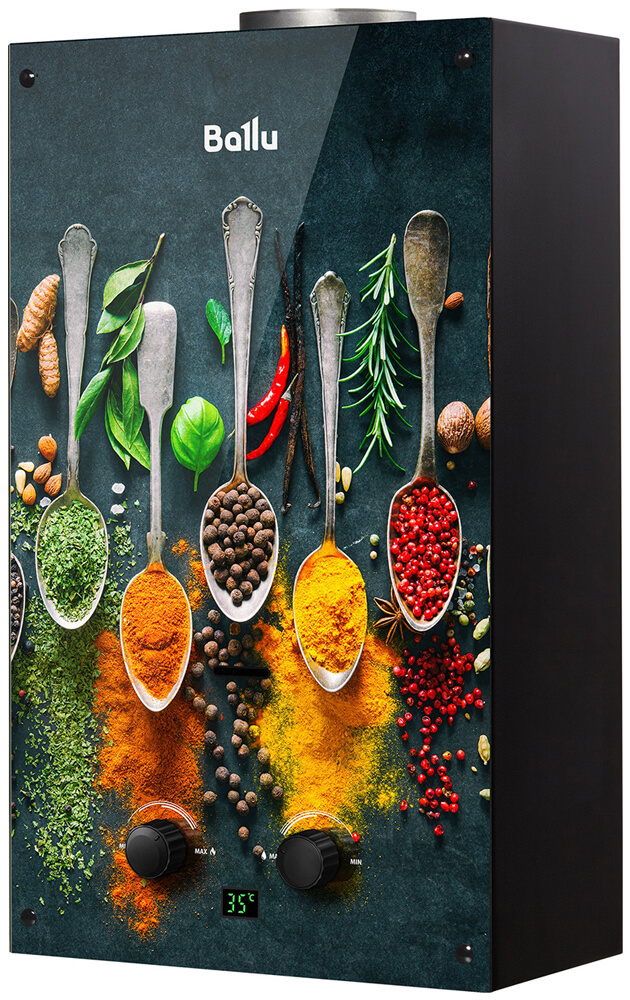 Изображение товара Колонка газовая Ballu GWH 10 Fiery Glass Curry