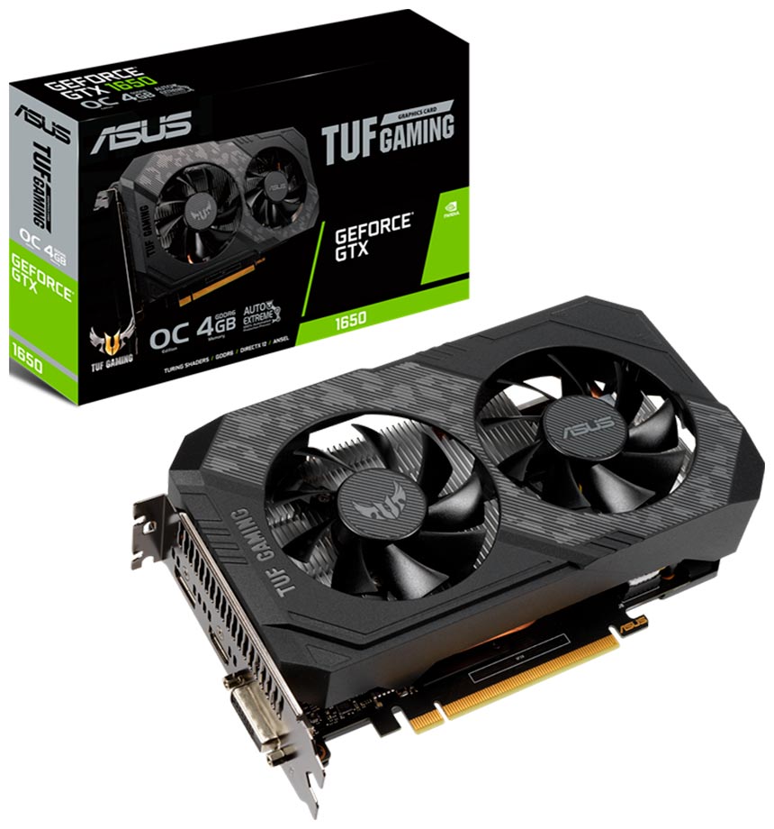 Изображение товара Видеокарта Asus GeForce GTX 1650 TUF Gaming OC 4GB (TUF-GTX1650-O4GD6-GAMING)