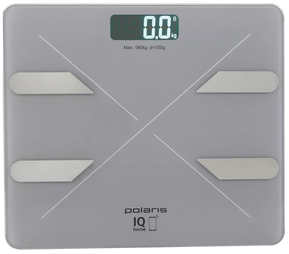 Изображение товара Напольные умные весы Polaris PWS 1898 IQ Home серый для измерения веса и параметров тела