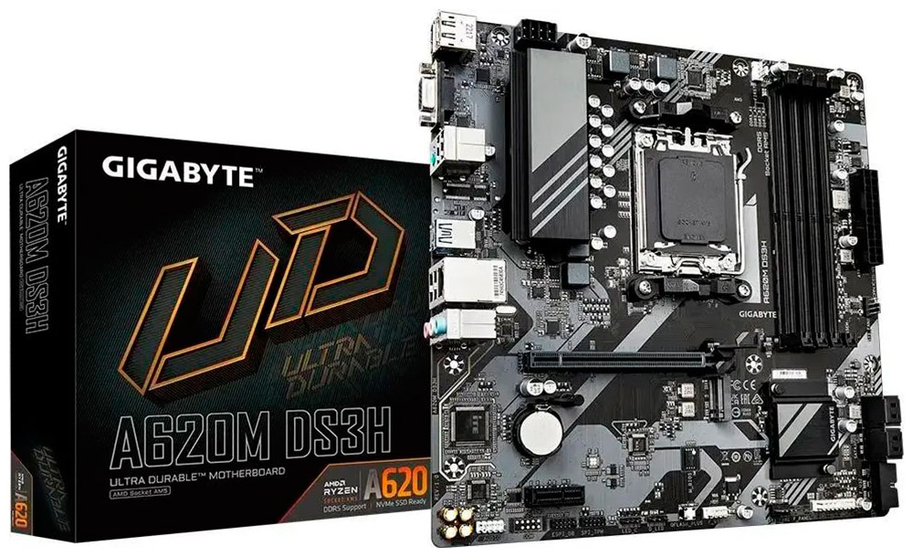 

Материнская плата Gigabyte A620M DS3H (AM5, mATX), Черный
