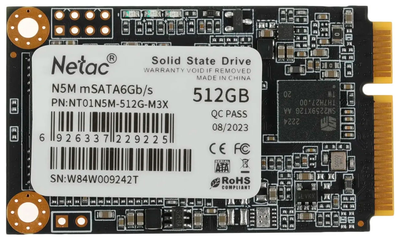 SSD накопитель Netac mSATA N5M 512 Гб SATA III (NT01N5M-512G-M3X) SSD накопитель Netac mSATA N5M 512 Гб SATA III (NT01N5M-512G-M3X)