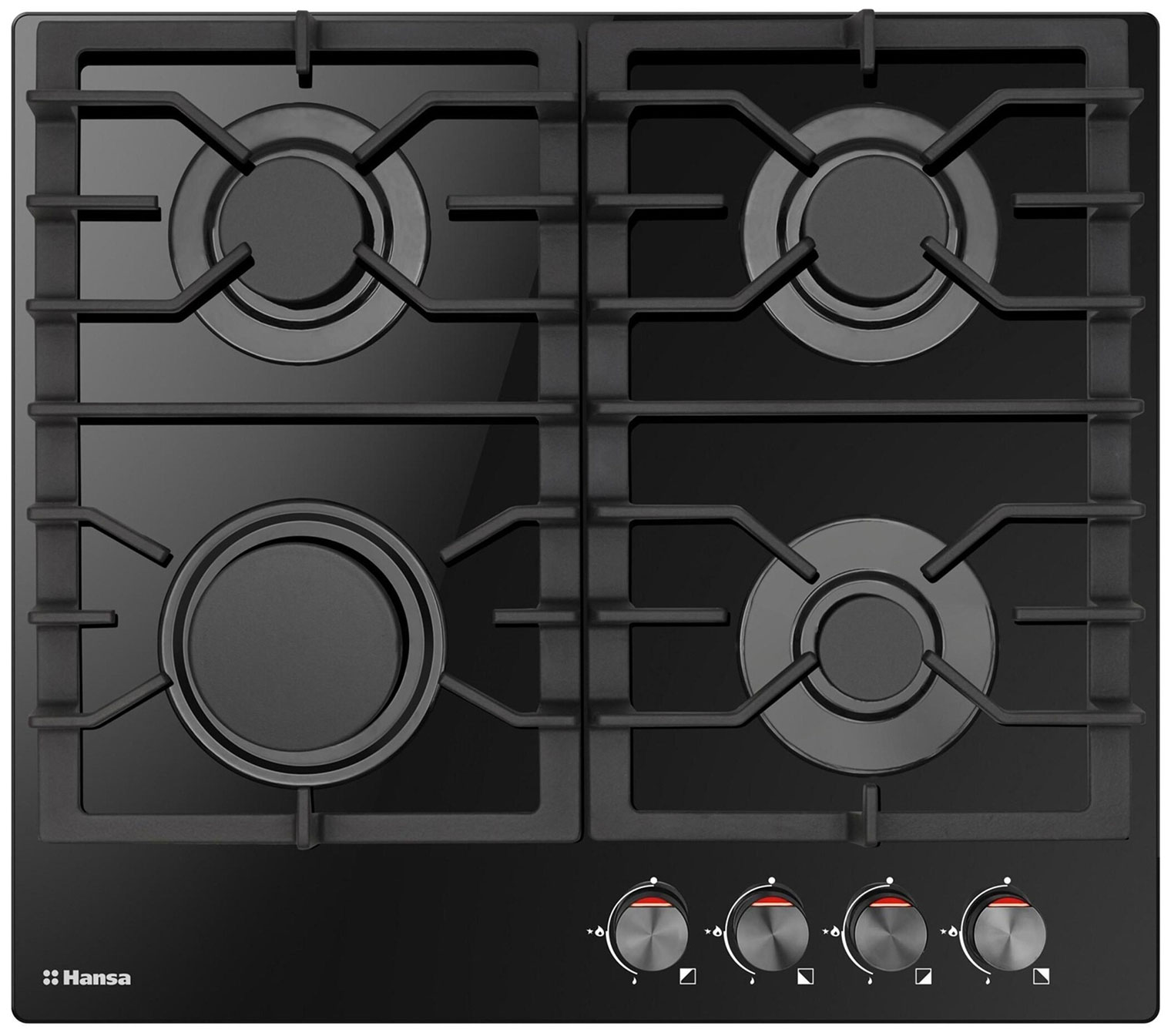 Изображение товара Газовая варочная панель Hansa BHKS610301 4 конфорки закаленное стекло газ-контроль