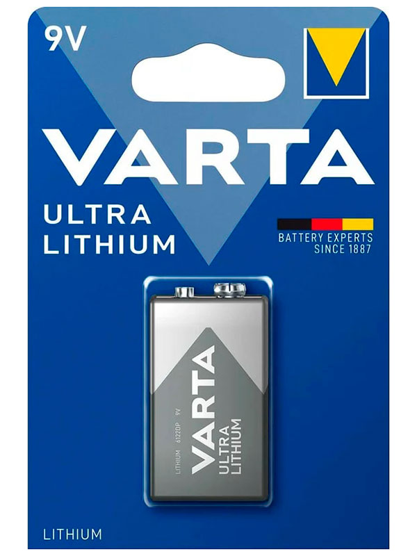 Изображение товара Батарейка Varta ULTRA Крона 6FR22 BL1 Lithium 9V (6122)