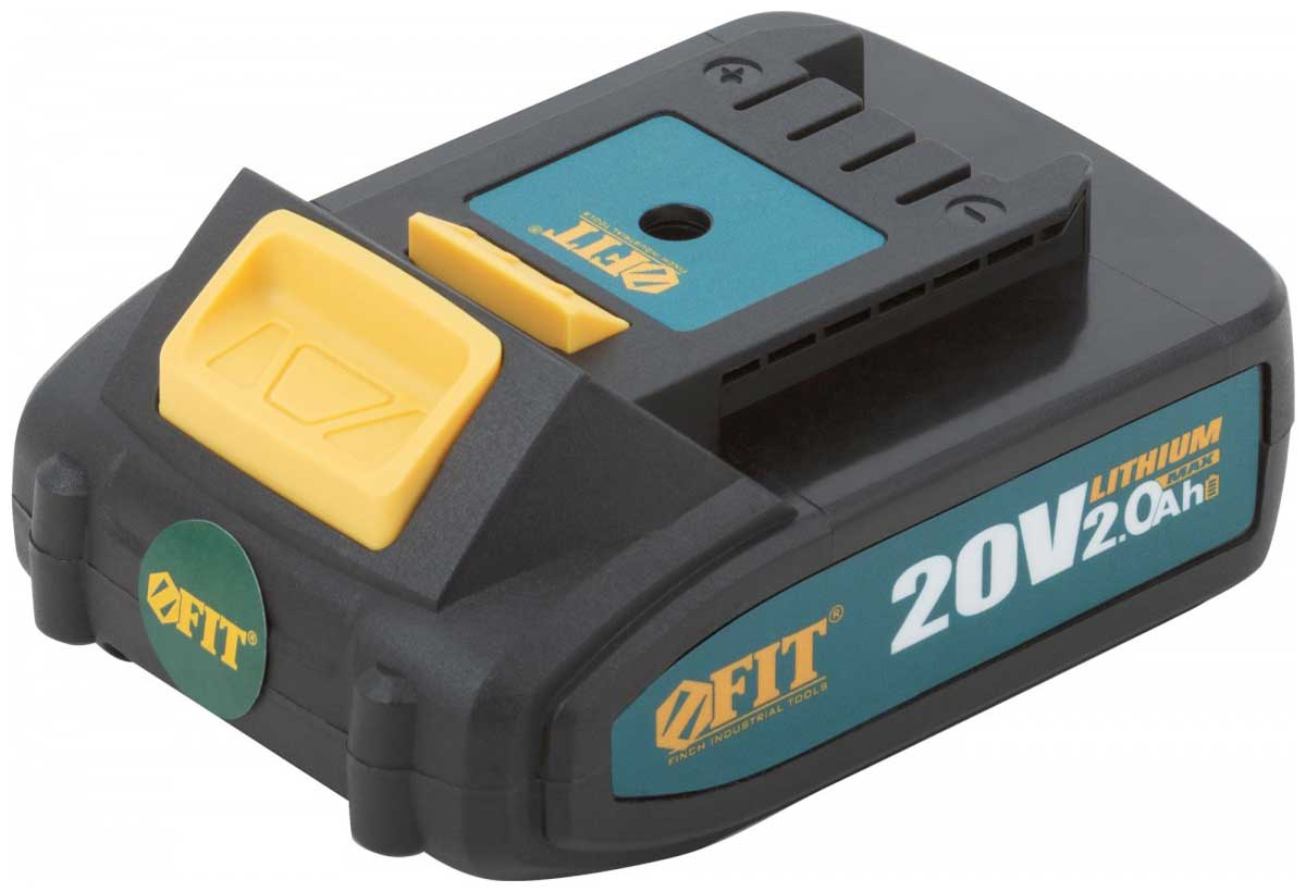 Изображение товара Батарея аккумуляторная Fit 20 В, Li-Ion, 2.0 Ач, 0.4 кг, индикатор заряда, коробка