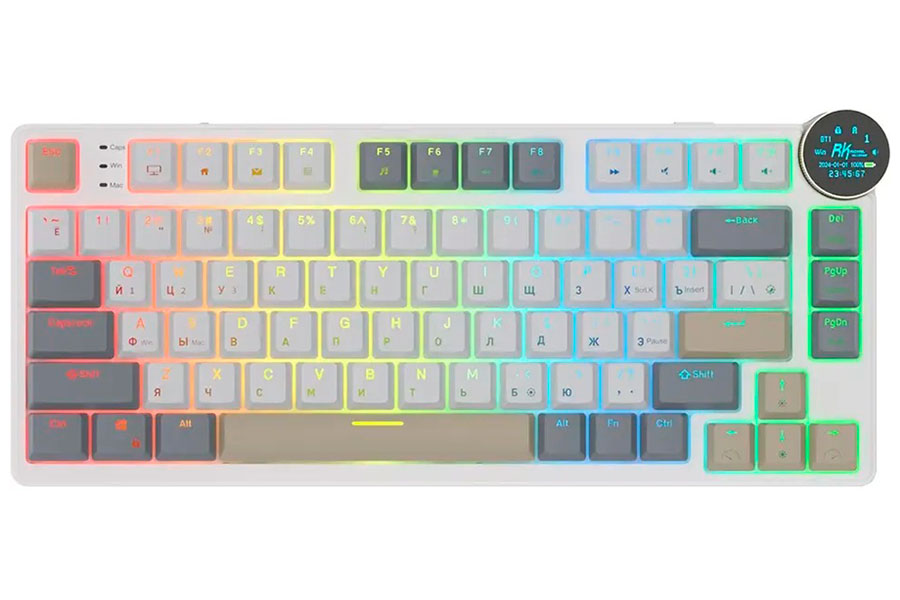 

Клавиатура механическая Royal Kludge RK N80 Pearly Dawn (switch RK Brown), Бежевый/коричневый/серый