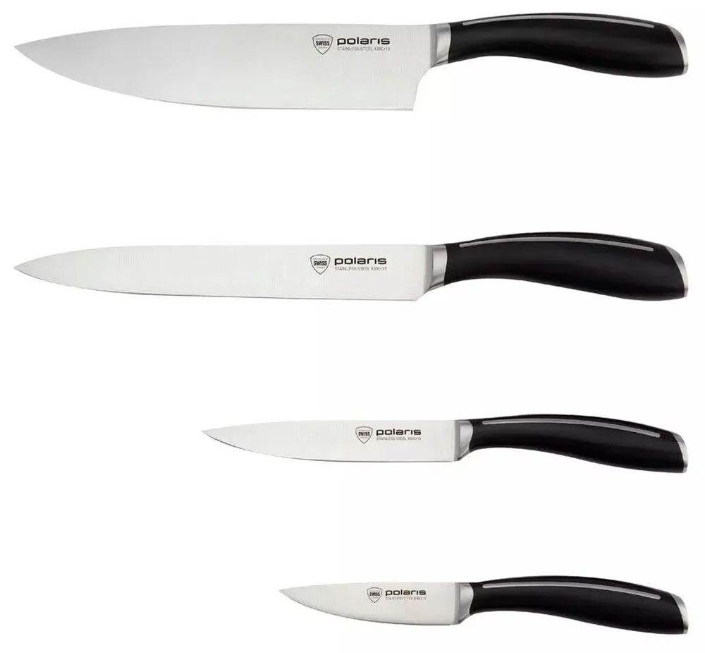 Изображение товара Набор ножей Polaris Stein-4SS, 4 предмета, нержавеющая сталь, черный (021983)