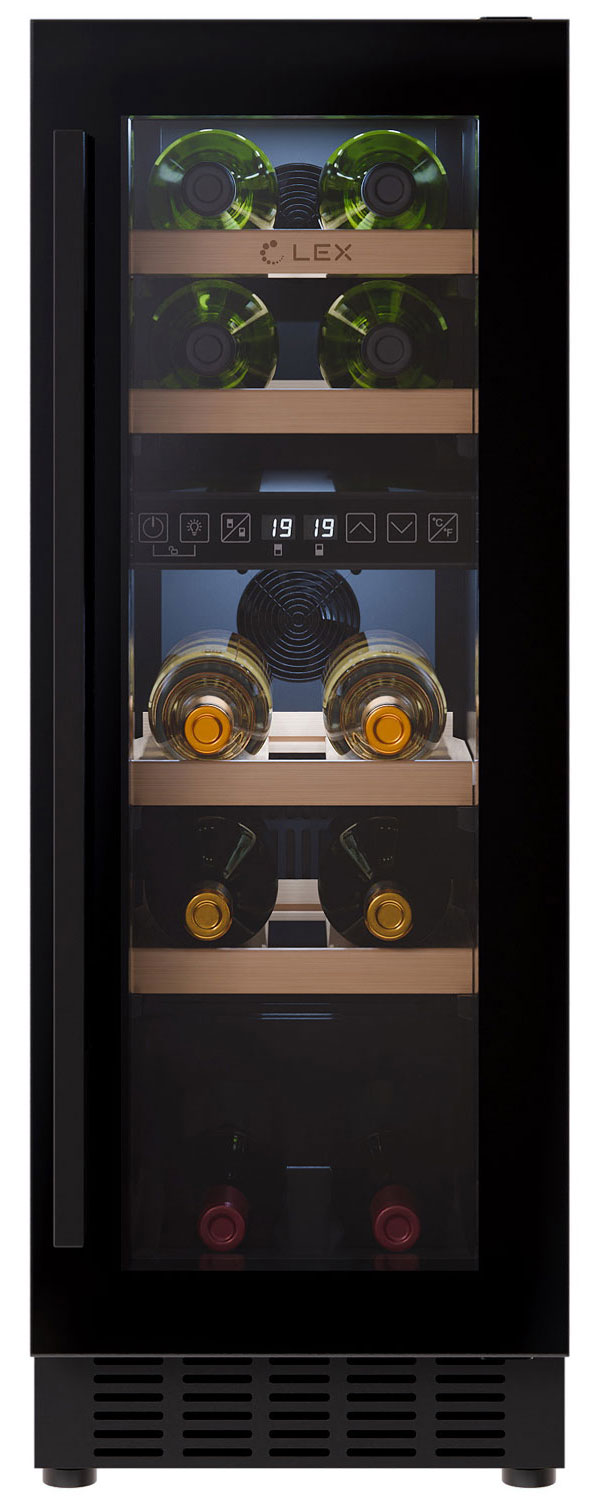 Изображение товара Встраиваемый винный шкаф LEX LWD3017BL dual zone черный