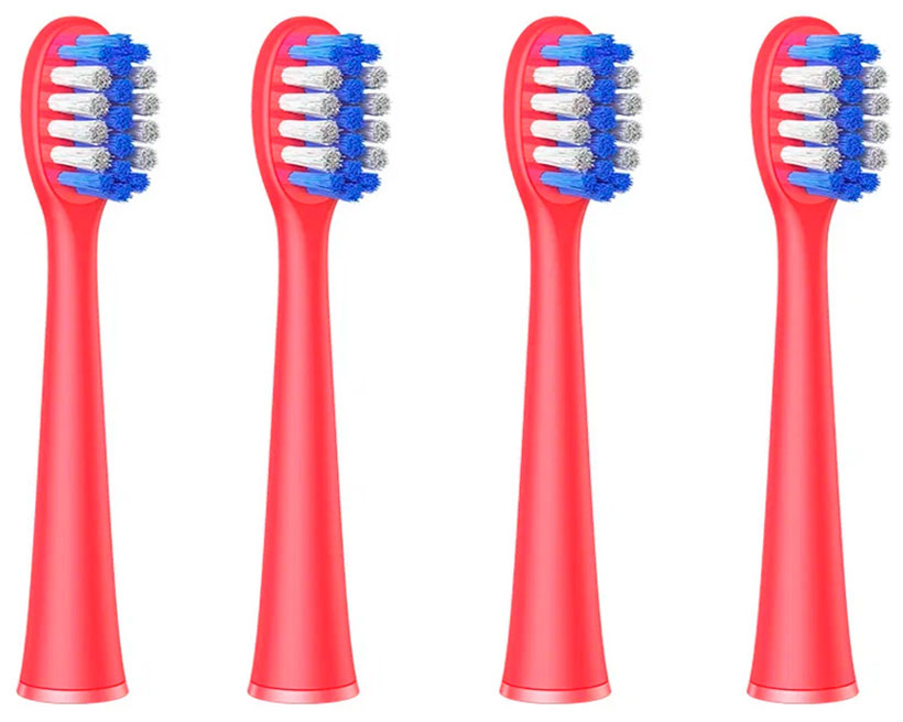 Изображение товара Сменные насадки для электрической зубной щетки Bitvae K7S (4 шт.) (K7S Heads) GLOBAL красные