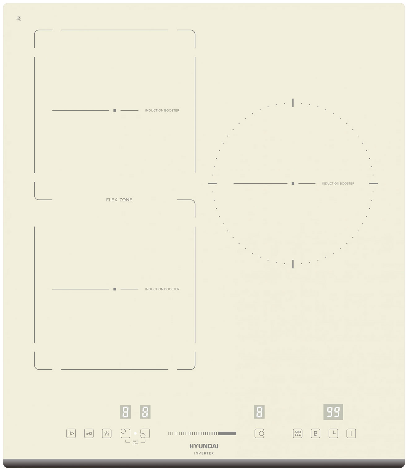 Изображение товара Электрическая варочная панель Hyundai HHI 4771 BE с индукционными конфорками и сенсорным управление