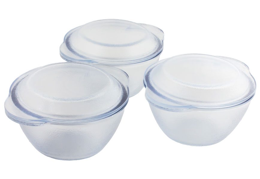 Изображение товара Набор горшочков для запекания с крышкой Panairo Sogretta 3 шт 0.7л жаропрочное стекло