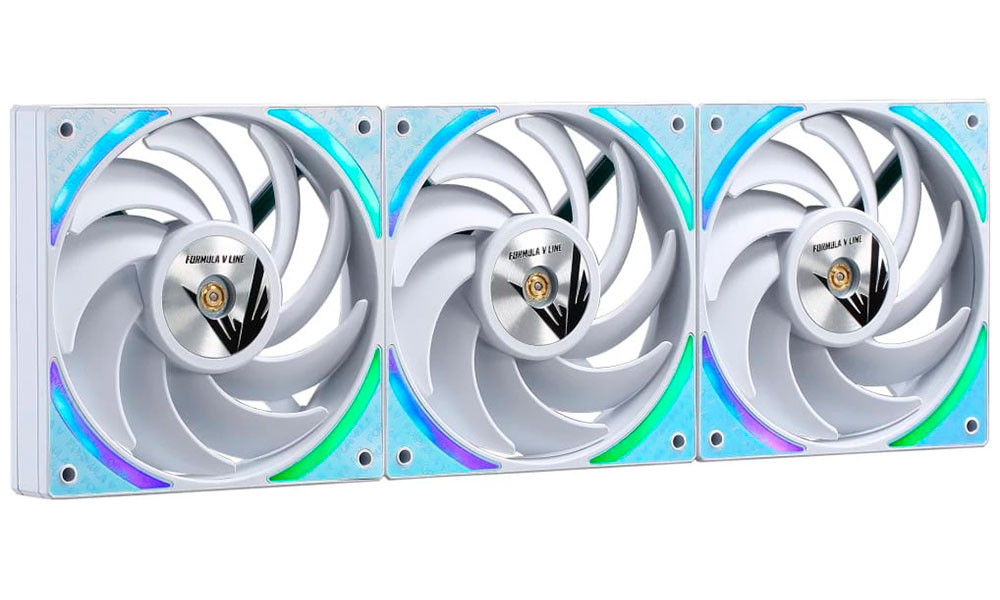 Изображение товара Вентиляторы для корпуса Formula AIR BRIDGE PLUS WH ARGB, белые, 120 мм, 3 шт.