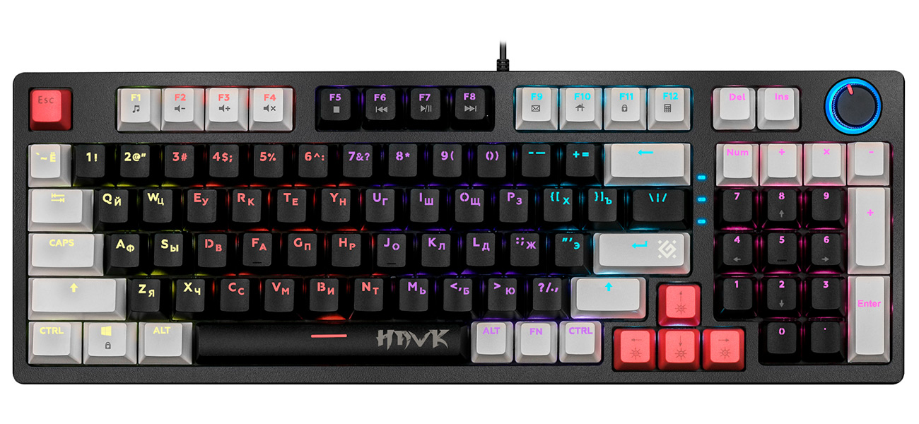 Изображение товара Механическая клавиатура Defender Hawk GK-418 RU, радужный, 97 кнопок, коричневый свитч (45419)