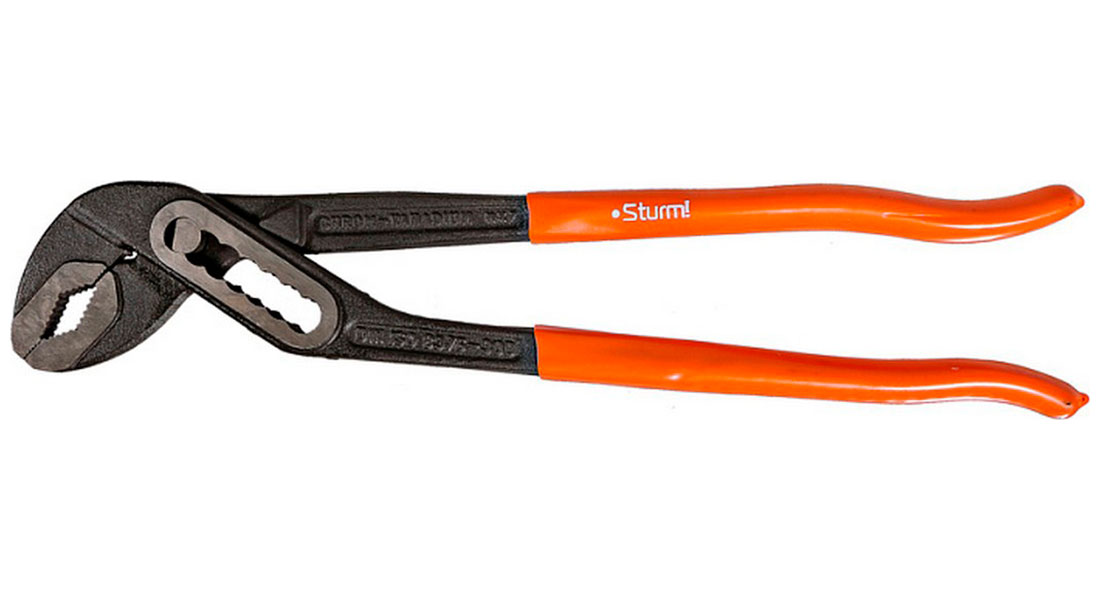 Изображение товара Клещи переставные Sturm! 300 мм, СrV сталь, обливные рукоятки из PVC (1020-07-300)