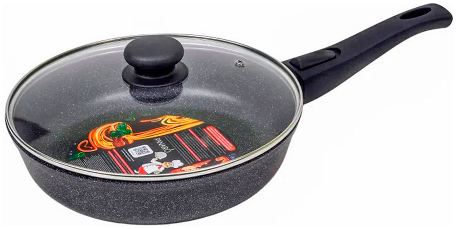 Изображение товара Сковорода Panairo Veranss, 28 см, с крышкой и съемной ручкой (VR-28-G-Srus-K.pls)