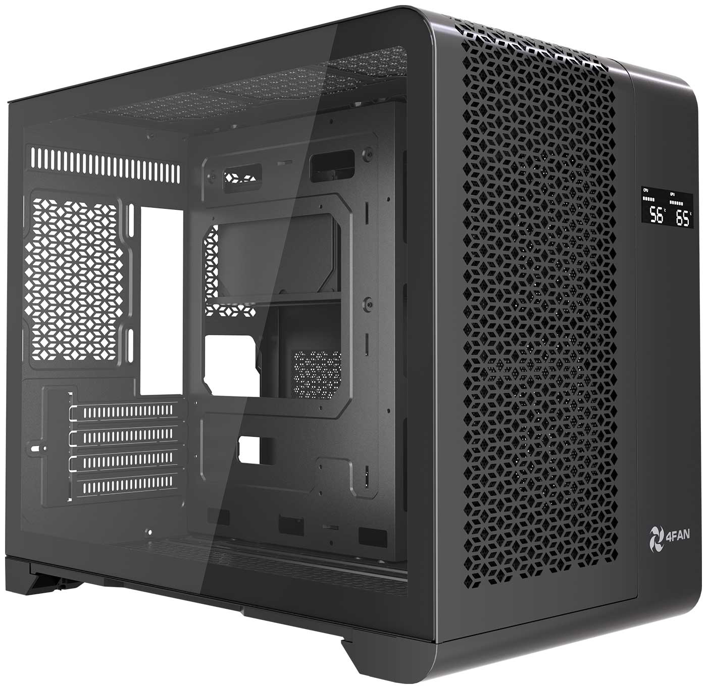 Изображение товара Компьютерный корпус 4FAN XZ Megabit Black мини-ITX mATX стекло сетка