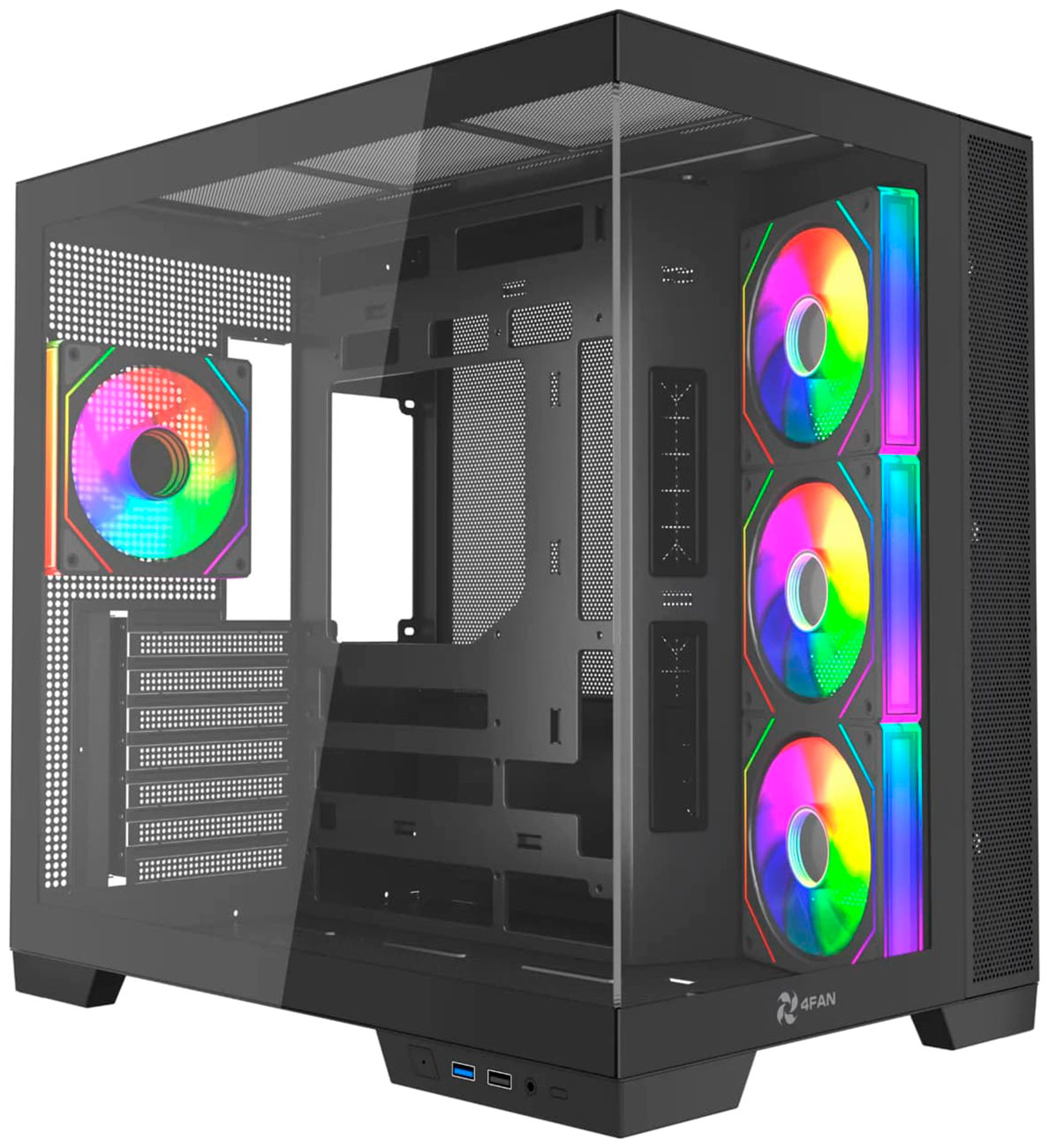 Изображение товара Компьютерный корпус 4FAN Zerphi Black wFans для геймеров и энтузиастов