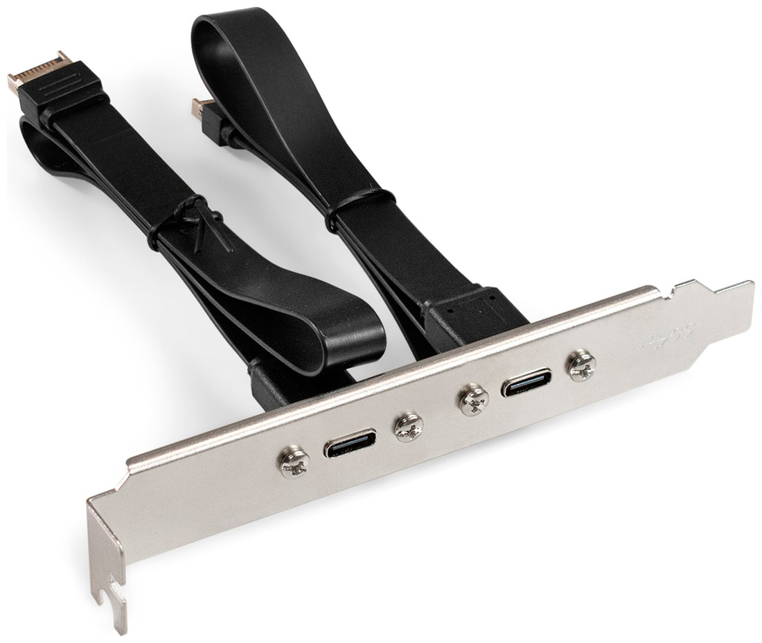 

Планка портов в корпус 2x Type-C SuperSpeed+ 10Gbps ExeGate BrctUSB32E-2C (EX298297RUS), Серебристый