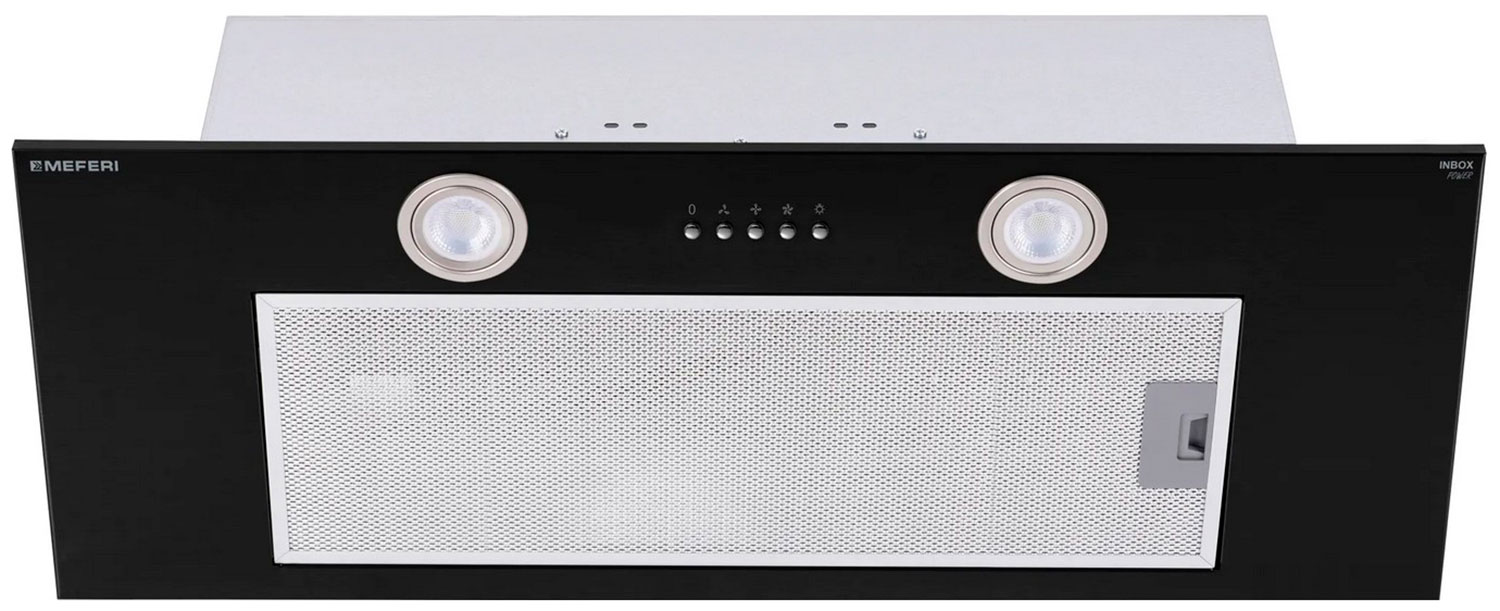 Изображение товара Встраиваемая вытяжка Meferi INBOX90BK POWER 900 м3/ч черный стильный дизайн