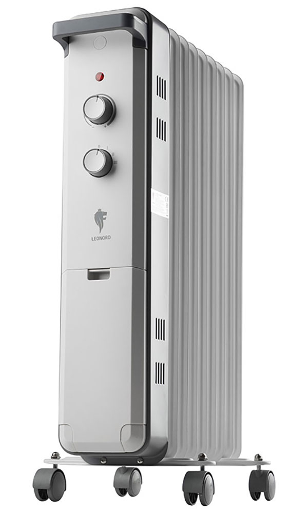 Изображение товара Масляный обогреватель Leonord LE-2009 с механическим термостатом 2000 Вт напольный белый