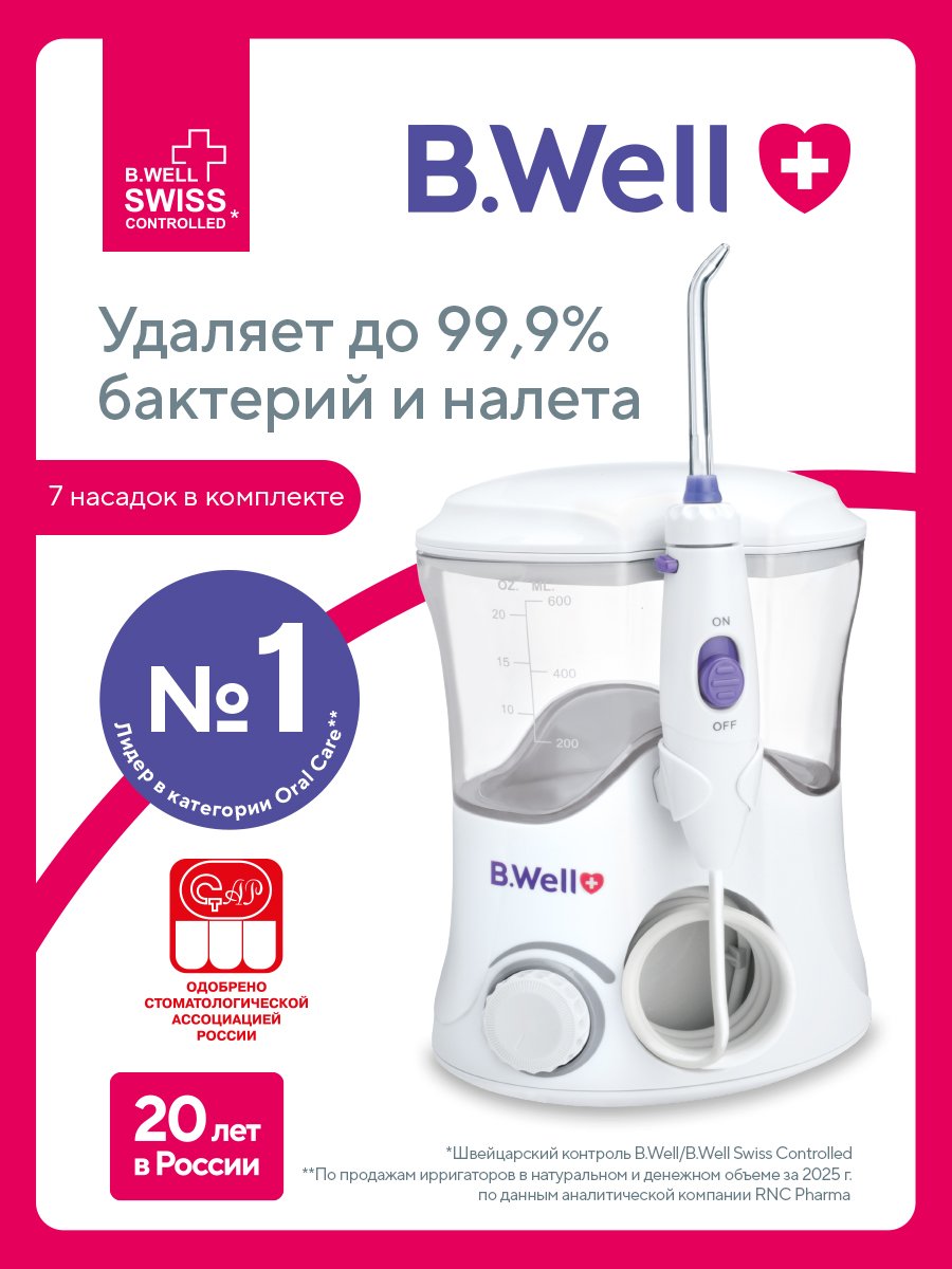 Изображение товара Ирригатор B.Well Ирригатор для полости рта WI-922 стационарный (белый)
