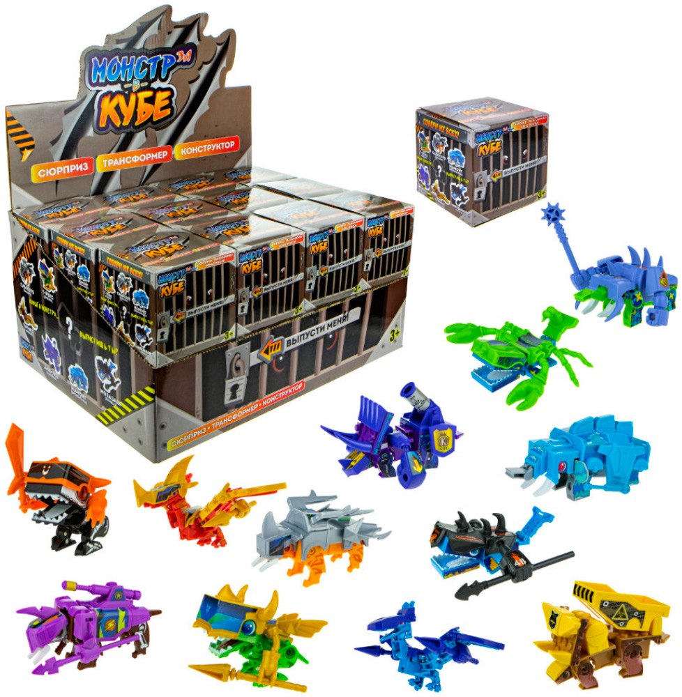 Изображение товара Конструктор 1 Toy Монстр в кубе Т19015 - развивающая игрушка с трансформацией