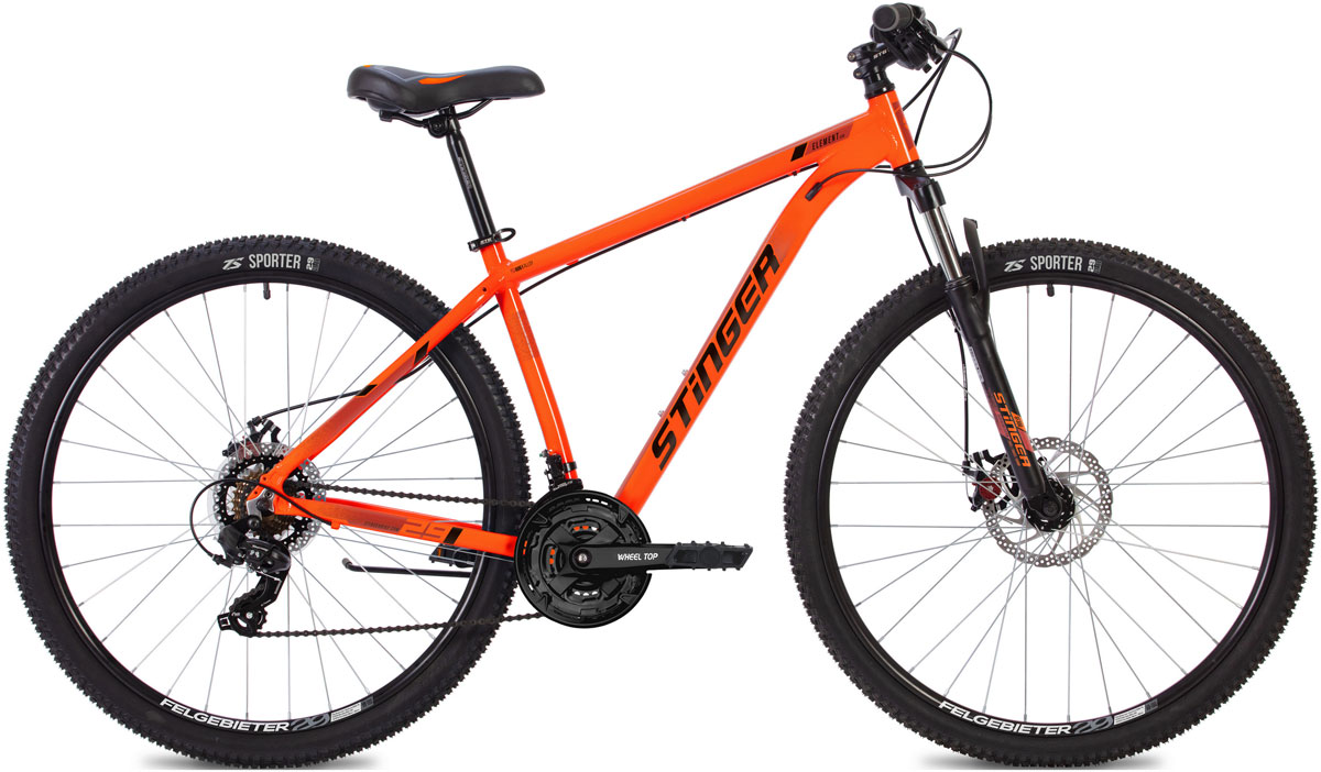 Велосипед Stinger 29'' ELEMENT EVO оранжевый, алюминий, размер 22'' тормоз stg dsc 910