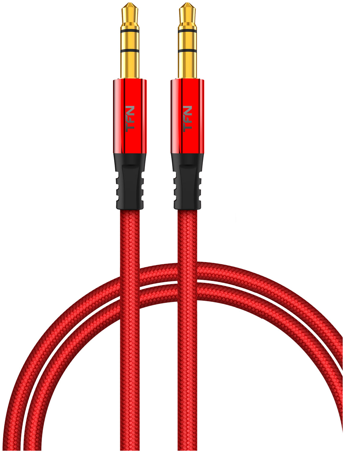Кабель TFN AUX forza 1.0m red-black TFN-CFZAUXMET1MRD кабель avs с разъемом 3 5 jack 3 5 jack аудио 1м aux кабель