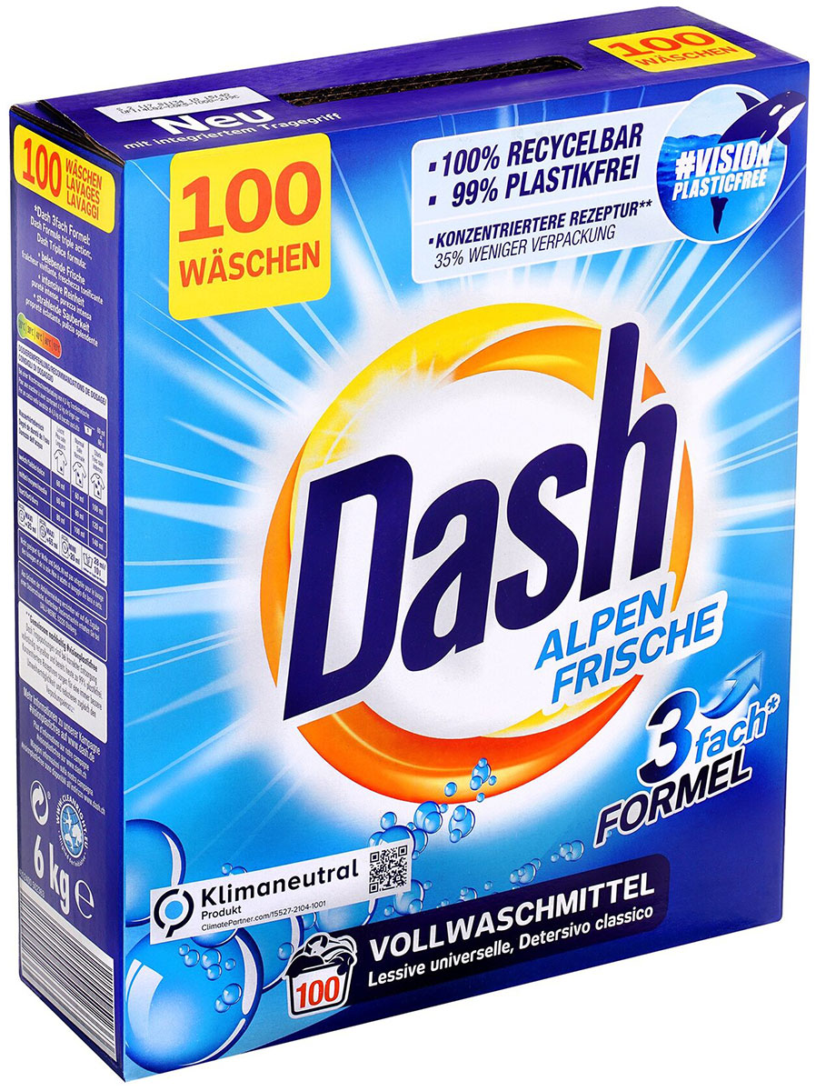 Стиральный порошок Dash Alpen Frische 3 fash FORMEL 6 кг, 100 стирок