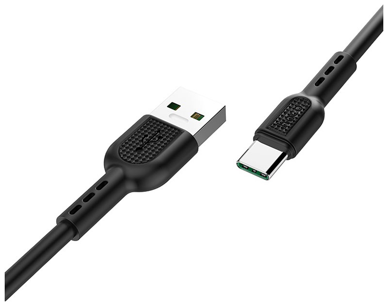 Кабель Hoco USB 2.0 hoco X33, AM/Type-C, черный, 1м, 5А 6931474706119 кабель hoco x21 6957531071389 usb 2 0 силиконовая оплетка am microbm бело черный 1м