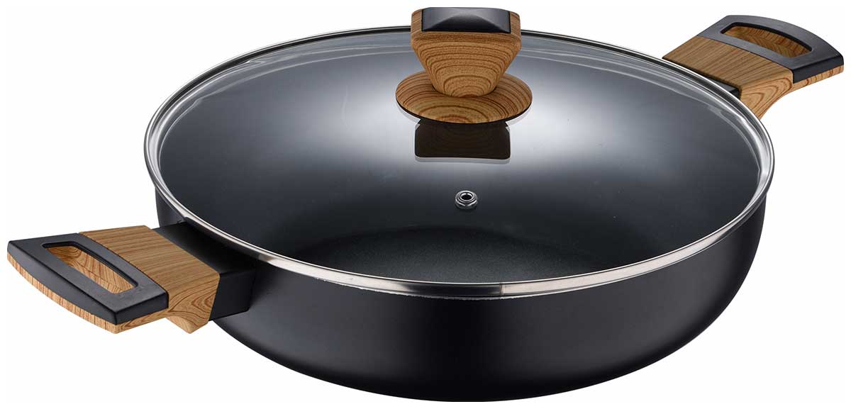сковорода традиция престиж литая для индукционных плит 28 см Сковорода Bergner EARTH BLACK 28х7.5 см с крышкой
