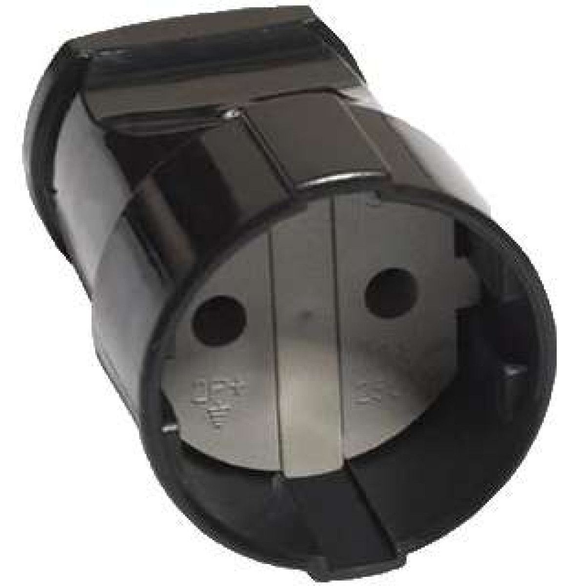 Изображение товара Штепсель без заземления черный UNIVersal для электромонтажа