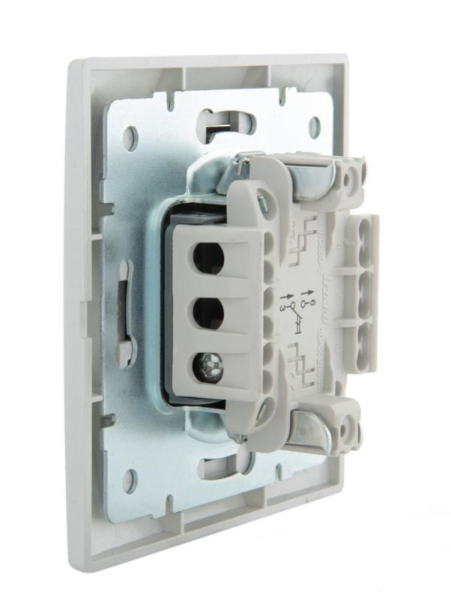 Изображение товара Выключатели, переключатели, диммеры Lezard Выключатель кнопочный 1-кл. СП Mira сер. метал.