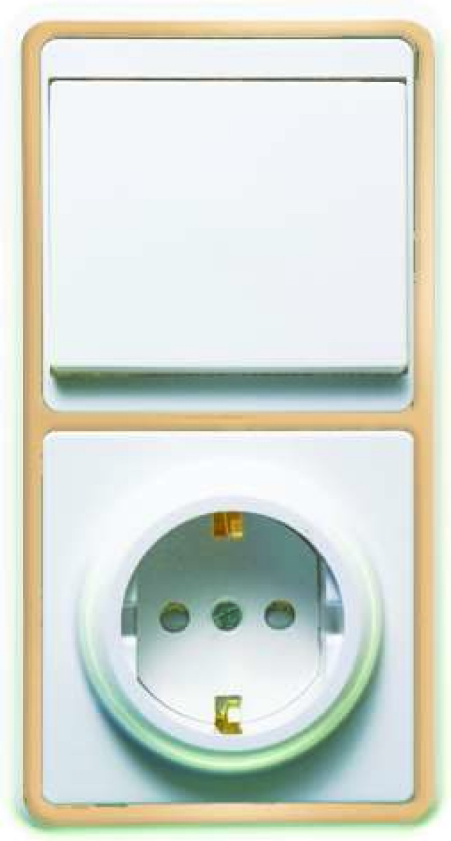 Изображение товара Блок комбинированный Кунцево-Электро БКВР-034 Бэлла 1-кл выкл + евророзетка с защитными шторками зо