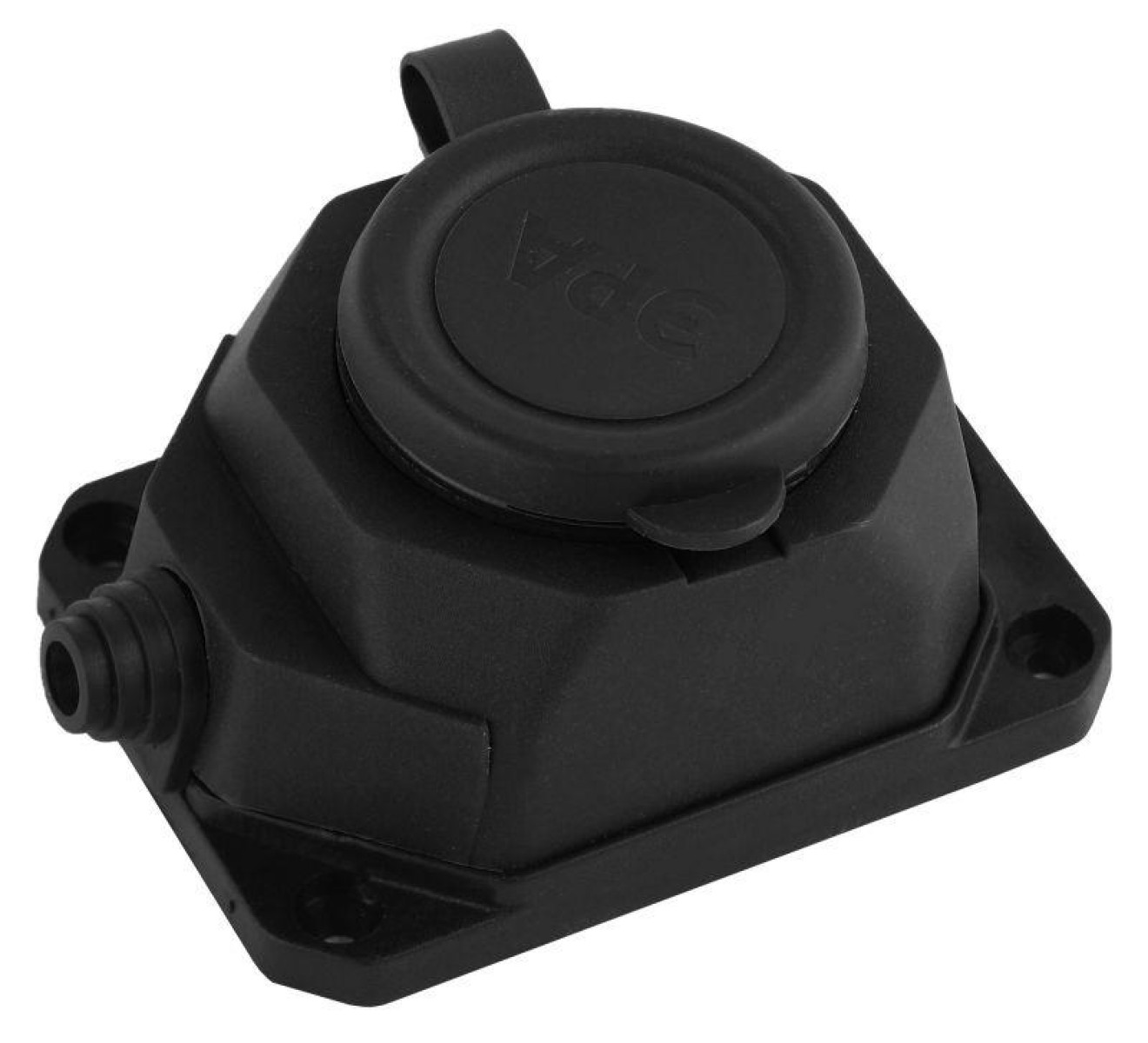 Изображение товара Колодка удлинителя с заземлением IP44 1 гнездо ЭРА K-1e-B-IP44 каучук черный