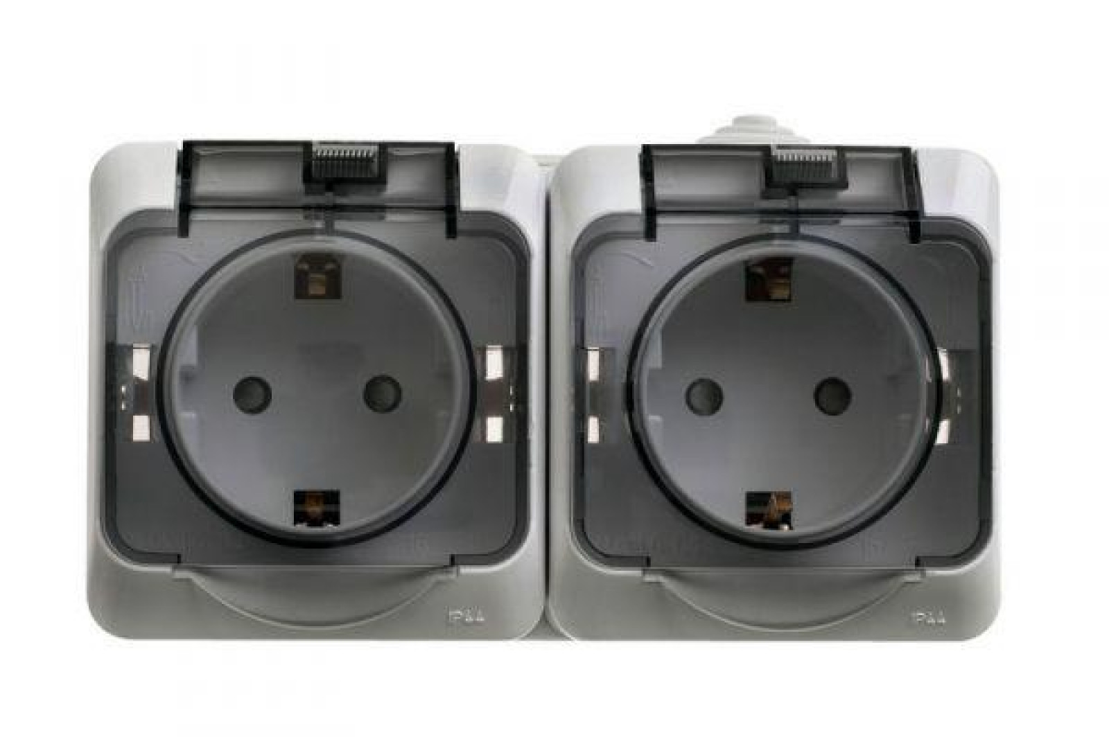 Изображение товара Розетка Systeme Electric Этюд 16А IP44 с заземлительной защелкой и шторками серый