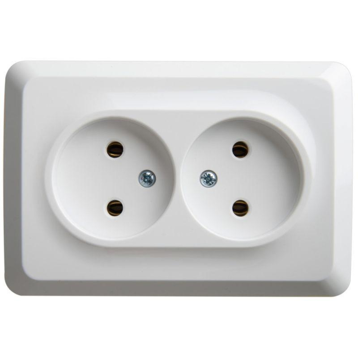 Изображение товара Розетки Systeme Electric Розетка угловая 2-м ОП Этюд 16А IP20 без заземл. без защ. шторок бел. SE