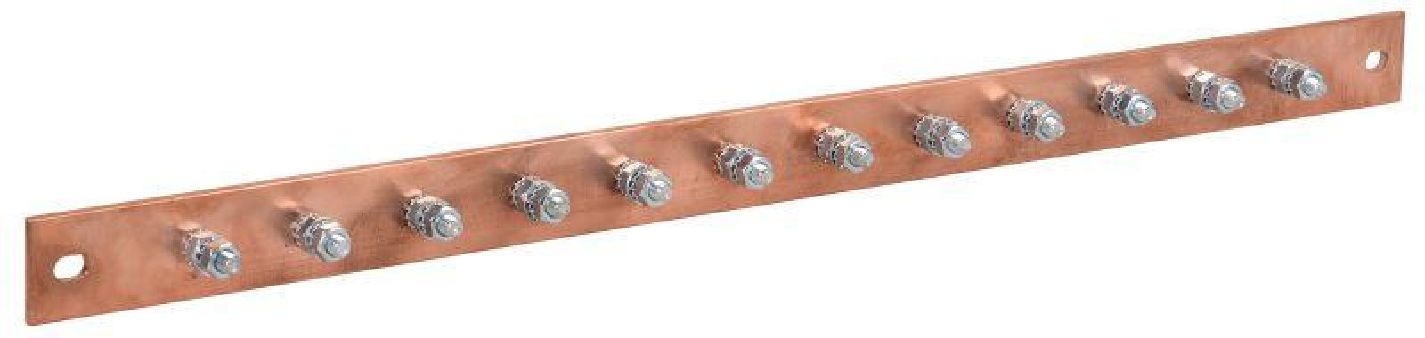 Изображение товара Высоковольтная медная шина заземления 483х25x3мм ITK М1 12 точек М6