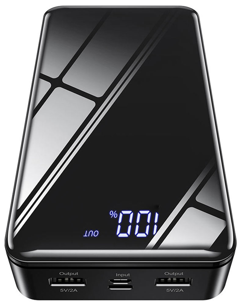 цена АКБ Borofone BJ8 Extreme power bank, 30000 mAh, 2 USB, LED дисплей, черный (39971)