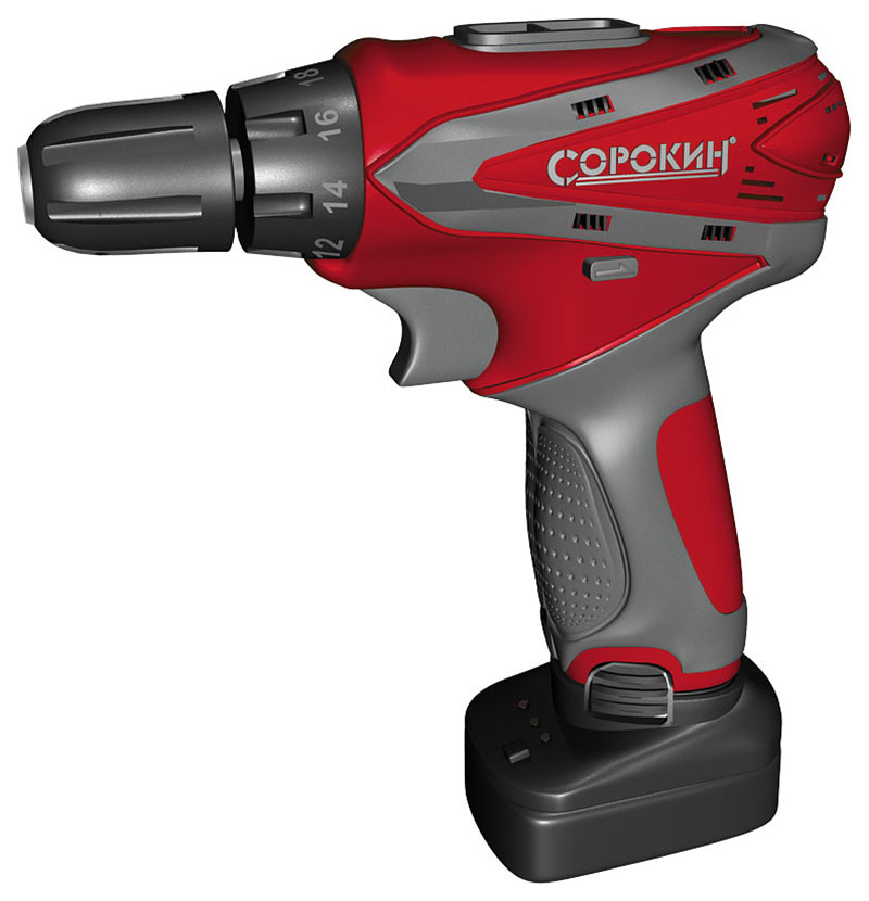 Изображение товара Дрель-шуруповерт Сорокин 29.114 односкоростная 1 аккум Li-ion 14,4В, 1,3А/ч, 22 Hм, 10мм
