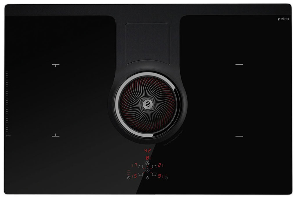 Изображение товара Электрическая индукционная варочная панель с вытяжкой Elica NIKOLATESLA BL/F/83 4 конфорки