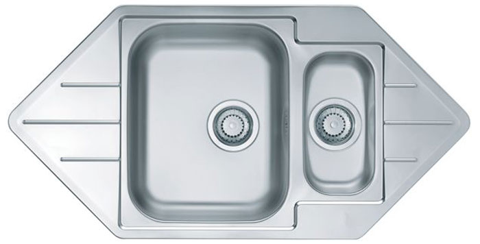 Изображение товара Кухонная мойка Alveus LINE 40 NAT 90 985X500 углова с сифоном 1130555 (1065674)