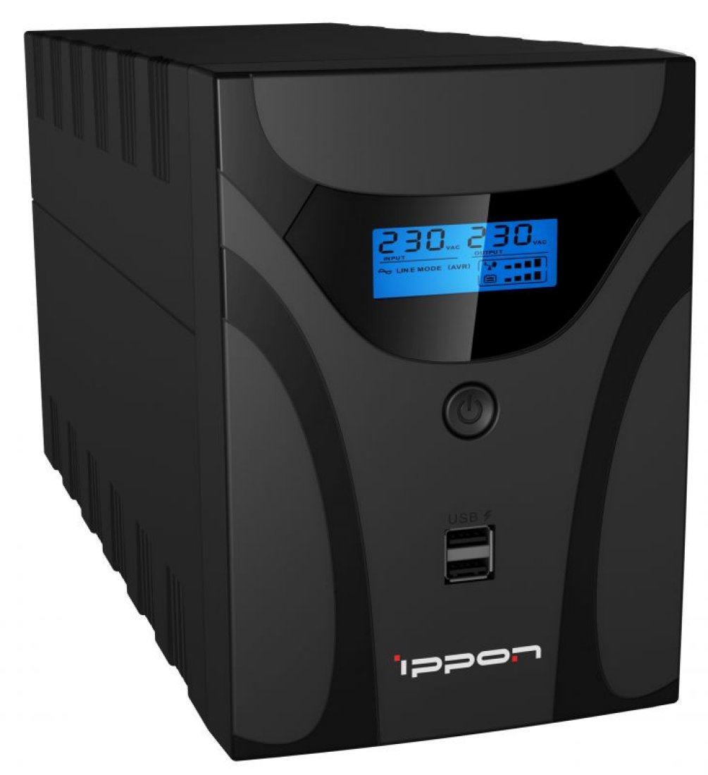 Изображение товара Источник бесперебойного питания Ippon 1029742 Smart Power Pro II Euro 1600 960Вт 1600ВА черный